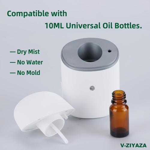 Waterless Diffuser - Plug in Waterless Essential Oil Diffuser with Timer & Light - 2025 Upgrade Version 10ml Smart Aromatherapy Plug in Wall Small Diffuser for Home, Offices and Hotel (MatteWhite)