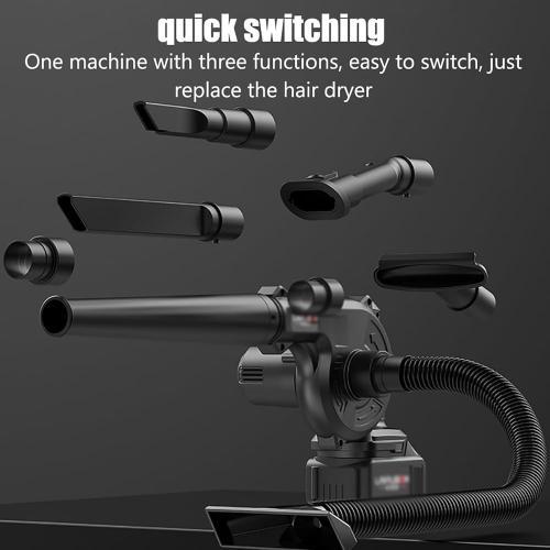 Cordless Snow Blower, 3 in 1 Handheld Vacuum Snow Cleaner with Anti-Slip Handle, 0-20000r/min Speed and 40m³/Min Air Volume, High Speed Cooling System and Powerful Motor, for Garden, Patio, Lawn