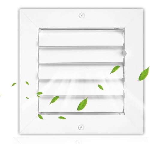 Aluminum 6 x 6 in (Duct Opening) 1-Way Air Duct Register Vent Cover for Ceiling and Wall - Modern HVAC Louver Vent Cover Adjustable – Durable Rustproof Wall Grille – Overall Size 7-5/8 x 7-5/8 Inch