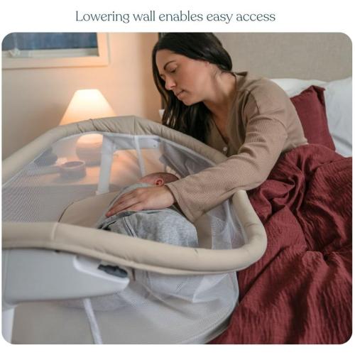 HALO BassiNest Lite – Breathable Baby Bassinet Slides Over Bed with Mesh Walls for Airflow & Visibility, Lowering Wall for Easy Access, Portable & Lightweight, Fits Most Beds