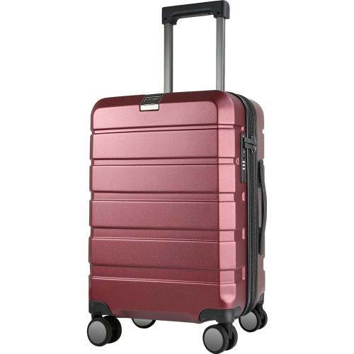 KROSER Hardside Expandable Carry On Luggage with Spinner Wheels & Built-in TSA Lock, Durable Suitcase Rolling Luggage with USB Port, Carry-On 20-Inch, Burgundy