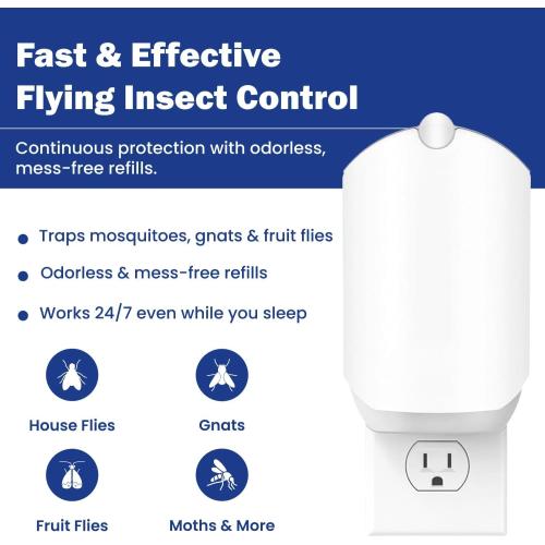 Refills for Zevo Flying Insect Trap (4-Count) - Value Pack, 40  Day Use - Replacement Cartridges for Zevo M364, M364A & MAX - Non-Toxic & Odorless (4)