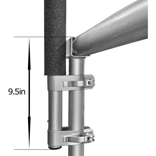 Zoomster Trampoline Replacement Enclosure Poles with Clamp and Hardware Fits 6 Straight Poles Trampoline (No Tool Needed. Can be Assembled by only one Adult)