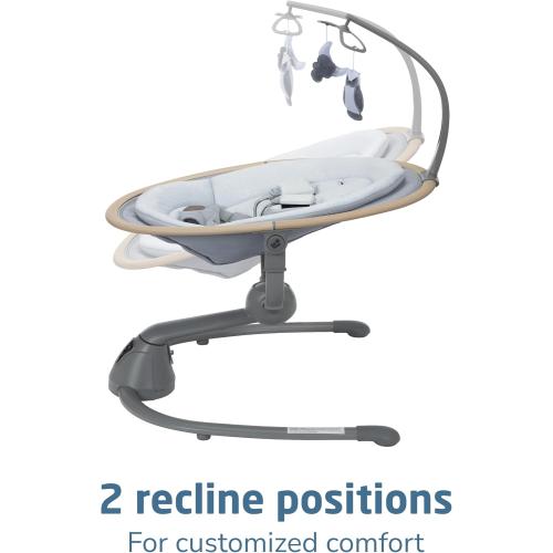 Maxi-Cosi Cassia Smart Baby Swing for Infants, Portable, Foldable Infant Swing with Music, 360 Rotation, 5 Speeds, 12 Melodies, EcoCare Fabric, Auto Motion Sensor, 2 Reclines, Classic Slate MAY HAVE MISSING ACCESSORIES PIECES