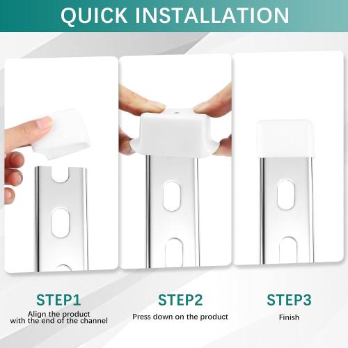 40 Pack 1-5/8 White Strut Channel End Caps - Square Soft PVC Cap for Metal Channels, Safety Protective Cover for Unistrut, Tool-Free for HVAC & Mechanical System