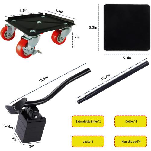 Heavy Duty Furniture Movers with Wheels,Furniture Dolly 5 Wheels,Furniture Movers Sliders 360 Ratating,1200lbs/550kg Load Capacity,Furniture Lift Mover Tool Set for Sofa,Fridge,Washing Machine SYMORIN