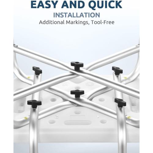 Shower Chair for Inside Shower, BRITULIF Shower Seats for Adults, 6 Height-Adjustable Options Shower Chair for Elderly and Disabled with Durable Aluminum Tubing, Ideal for Elderly, Senior