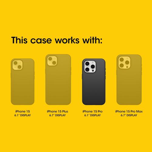 OtterBox iPhone 15 Pro (Only) Defender Series XT Clear Case - Dark Side (Black/Clear), screenless, Rugged, Snaps to MagSafe, Lanyard Attachment