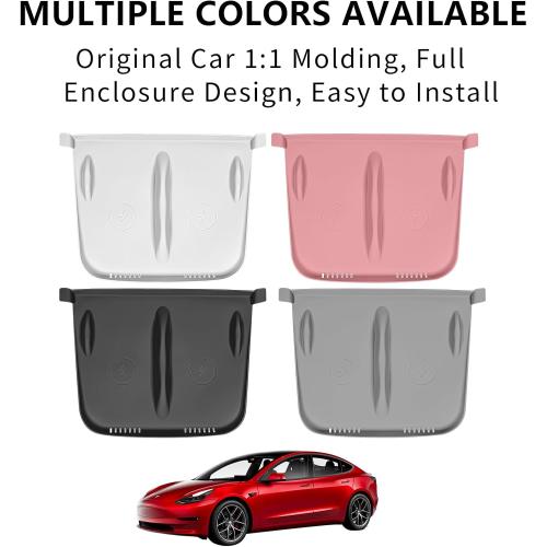 Temmis Center Console Wireless Charging Mat for Tesla Model 3 2021-2023 / Model Y 2021-2024, Anti-Slip Waterproof Silicone Phone Pad Cover for Model 3/Y (White)