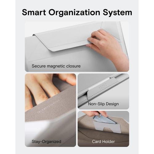 MOFT Laptop Carry Sleeve, 2-in-1 Laptop Bag & Stand for 14 MacBook Air/Pro & Dell/HP/Lenovo/Asus, Stylish Slim Computer Sleeve Bag with Expandable Storage for Computer Accessories, Night Black