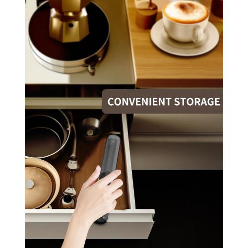 CIRCLE JOY Rechargeable Milk Frother Hanheld, Dual Coil Whisk Head Electric Coffee Frother, Portable Hand Frother Wand Drink Mixer for Matcha Lattes Cappuccino, Kitchen Gifts, Black