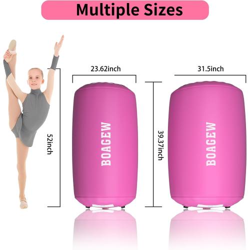 Gymnastics Mat,Air Roller Gymnastics Barrel,Gymnastics Tumble Track Air Track Tumbling Mat for Home Training/ Cheerleading/Gym/Training/Yoga/Beach/Water/Park Outdoor Use with Electric Air Pump MAY HAVE MISSING ACCESSORIES