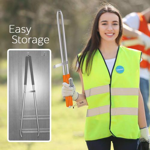 EJG 36 Long Trash & Garbage Picker Grabber, Lightweight Aluminium & Rustproof, Litter Pick Up Stick, Trash Tong, Reaching Assist Tool, Reacher Tool for Elderly, Garden Nabber Plogging (Orange)