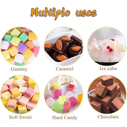 JOERSH Square Candy Molds Silicone Molds for Hard Candy, Gummy, Caramels, Chocolate, Ganache, Ice Cubes, 252 Cavity