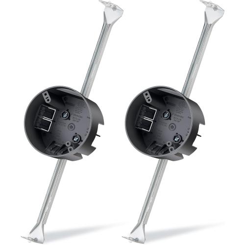 Therwen 2 Pcs Round Ceiling Electrical Box Fan Mounting Bracket, Gray