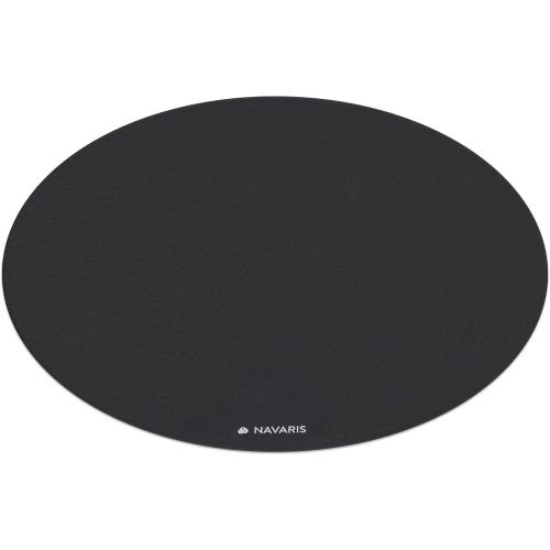 Navaris Round Yoga Mat - 47 Diameter Circular Exercise Mat 1/4 Thick - Non-Slip Mat for Cardio, Workout, Fitness, Tai Chi, Meditation - Size Small