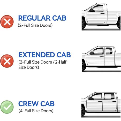 Window Visors Rain Guards for 2019-2026 Chevy Silverado/GMC Sierra 1500 Crew Cab, Out-Channel Window Vent Wind Deflectors Visors Shades for 20-26 Silverado/Sierra 2500HD 3500HD Crew Cab