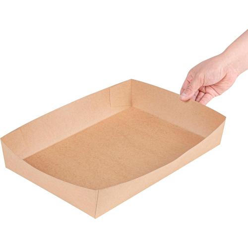 Restaurantware Kraft Paper Inserts 10 Count 13.6 x 9.3 x 2.4 Greaseproof PE Coating Freezer-Ready Disposable Sturdy Brown Paper Inserts for Take Out Food Dividers, Deli Boxes, Catering Trays