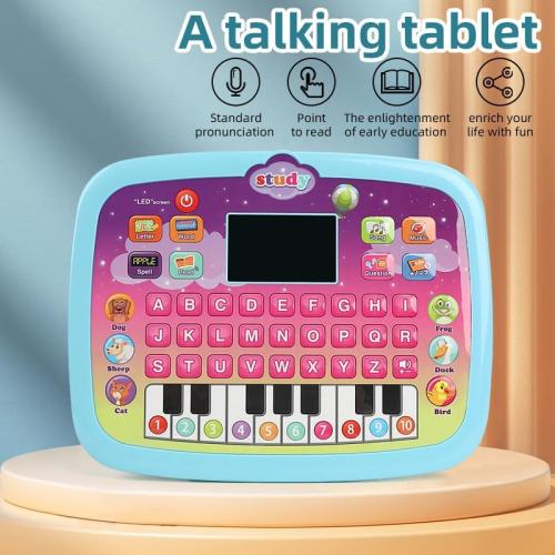 TEPSMIGO Electronic Learning Toys, Interactive Tablet Sensory Toys for Toddlers 3-4 Year Old Girls Boys Gifts with Alphabet, Numbers, Music, Math for Preschool Children