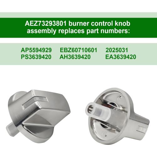 5 Pack AEZ73293801 Burner Control Knob Replacement,Compatible with LG Range/Stove Gas Cooktop,Burner Control Knob Assembly Replaces EBZ60710601,2025031,AH3639420,EA3639420,AP5594929,PS3639420