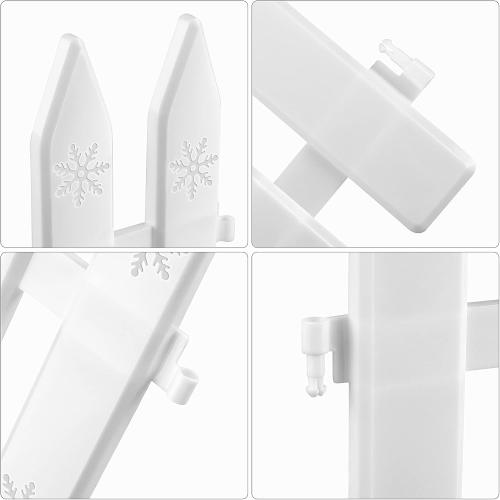 URATOT 35 Pieces Christmas Tree Thick White Plastic Picket Fence Christmas Tree Fence for Pets Kids Holiday Party Garden Home Decoration, 12 Inches