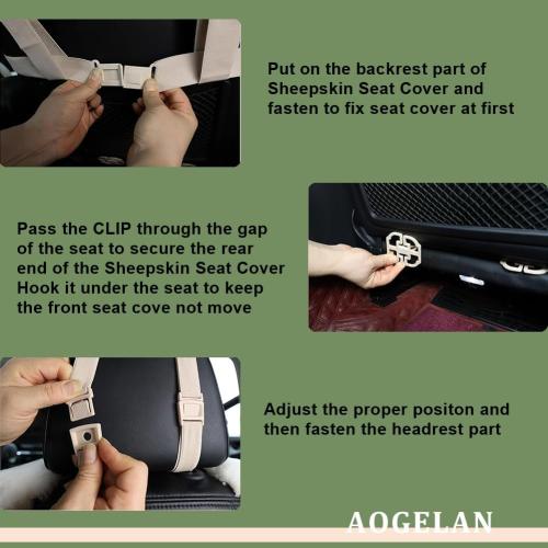 AOGELAN Fluffy Sheepskin Car Seat Cover Long Wool Front Seat Cover Dark Red | Universal Fits Most Car SUV Truck Minivan,Airbag Compatible,Easy to install,Thick,Warmth,Comfortable,Luxurious,Good color
