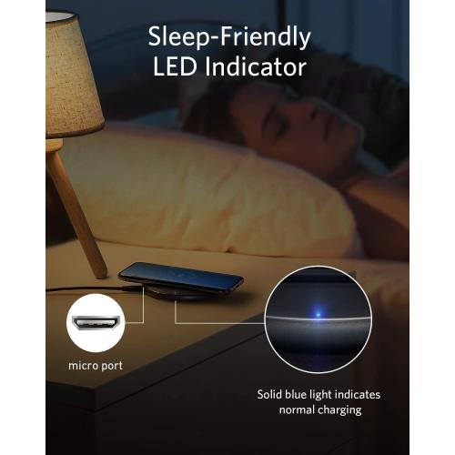 Anker 313 Wireless Charger (Pad), Qi-Certified, 10W Max Fast Charging for Samsung, Compatible with iPhone 16 Plus/15 Plus/14 Plus/12, AirPods (No AC Adapter, Not MagSafe Magnetic Charging Compatible)
