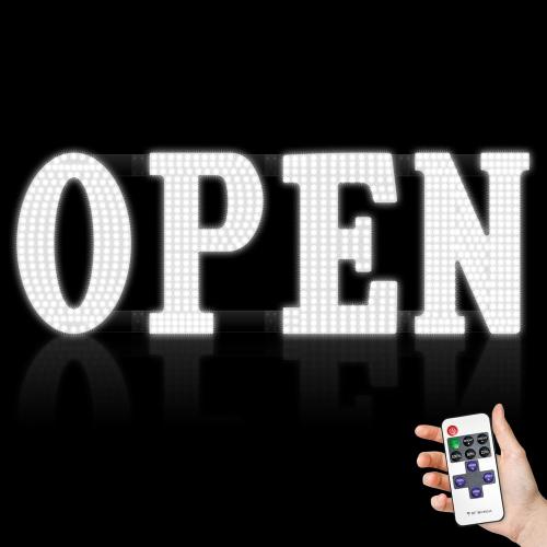 40'' x 14 Led Open Signs for Buisness with Remote Control and Adjustment Brightness & Speed - 14 Mode, Large Open Closed Sign for Bar Store Restaurant Office Hotel Salon White
