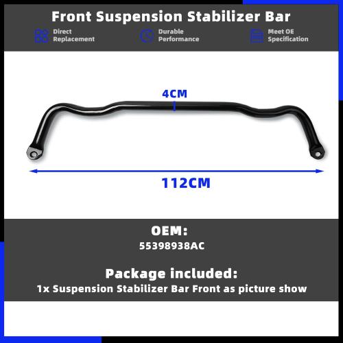 Front Sway Bar Suspension Stabilizer Compatible with Dodge Ram 1500 2009-2010 Ram 1500 2011-2018 Ram 1500 Classic 2019-2022 Replaces#55398938AC