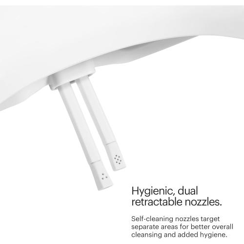 Brondell Swash Bidet Toilet Seat, Non-Electric, Dual Temperature, Fits Round Toilets, White – Dual Nozzle System – with Easy Installation