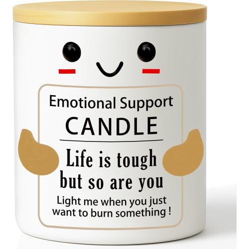 Funny Inspirational Emotional Support Candle Valentines, Positive Affirmation, Stress Relief Gift for Women, Men, Coworker, Friend Motivational Self-Care Cheer Up,New Job,Birthday Candles