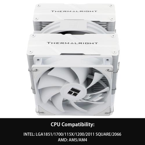 Thermalright Peerless Assassin 140 White CPU Cooler, 6 Heat Pipes AGHP Technology,Dual PWM Fans with 1500RPM Speed, Double Towers Cooler,for AM5/AM4&Intel LGA 1700/1851/1150/1151/1200,PC CPU Cooling