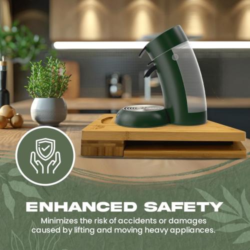 Bamboo Appliance Slider - Wooden Tray for Kitchen Appliances, Coffee Station and Kitchen Organization - Appliance Sliders for Kitchen Appliances, Slider for Coffee Maker