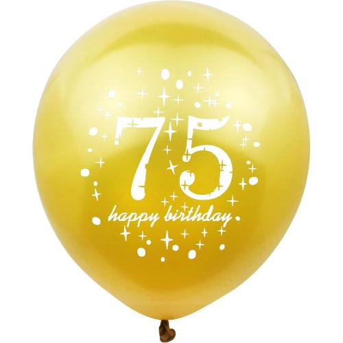 SHUNTAI 75th Birthday Balloons Black and Gold 75th Birthday Decorations for Men Women Happy 75 Birthday Latex Confetti Balloon 75 Years Old Theme Party Decor Supplies 15 Pack 12 Inch