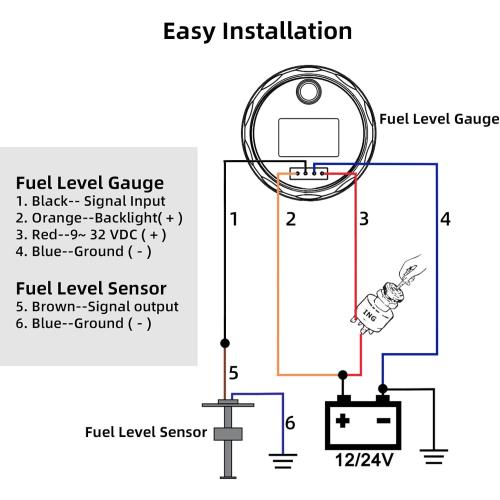 RUPSE Fuel Sender Unit Boat Fuel Tank Sending Unit Fuel Water Level Sensor Stainless Steel Fuel Sender and Fuel Gauge for Boat Car Truck RV (19(482mm))
