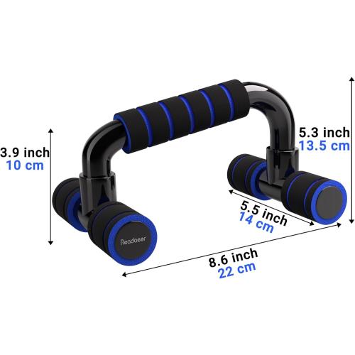 READAEER Push Up Bars Gym Exercise Equipment Fitness 1 Pair Pushup Handles with Cushioned Foam Grip and Non-Slip Sturdy Structure Push Up Bars for Men & Women