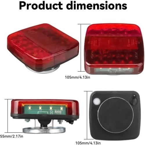 Wireless Trailer Lights Magnetic, Upgrade Rechargeable Wireless Trailer Tow Lights LED Kit, IP65 Waterproof, 10-Hour Battery Life, 100 FT Signal Synchronization for Towing Truck Camper RV Boat