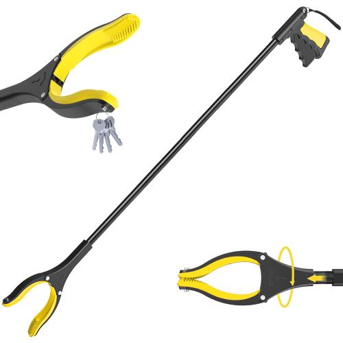 59 Inch Extra Long Grabber Reacher Tool，Pick Up Stick for Seniors with Strong Grip Magnetic，360°Rotating Anti-Slip Jaw 4 Wide Claw Opening,Hand Grabber for Reaching