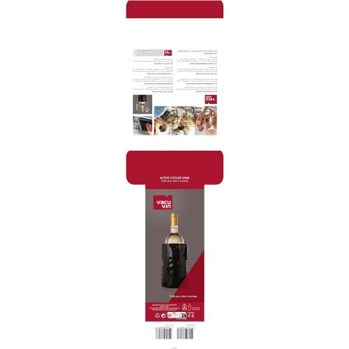 Vacu Vin Active Wine Cooler - Flexible Insulated Chiller For Standard Size Bottles - Keeps Drinks Refreshingly Cold - Durable & Easy To Use - Premium Design For Any Occasions, Wine Grapes Print