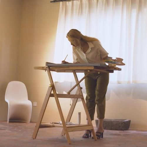 Size 93 Large Wooden Easel for Painting: Artist H Frame Easel Stand with Upgrade Hardware- Hold Canvas up to 93 - Professional Art Easel for Adults