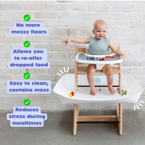 CATCHY - Food Catcher - Compatible with Stokke Tripp Trapp High Chair   11 Other High Chairs - Highchair Sold Separately - Baby & Toddler Food & Mess Catcher - Under High Chair Accessory