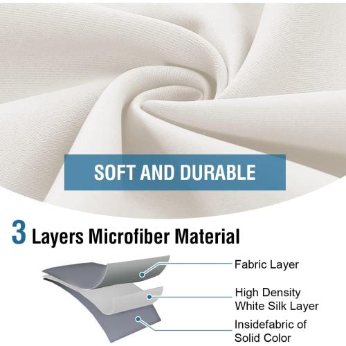 H.VERSAILTEX Light Blocking Curtain for Living Room Thermal Insulated Window Treatment Panel/Drape for Dining Room, Elegant Soft Curtain for Bedroom Grommet Top One Panel (Ivory - 52x63 Inches)