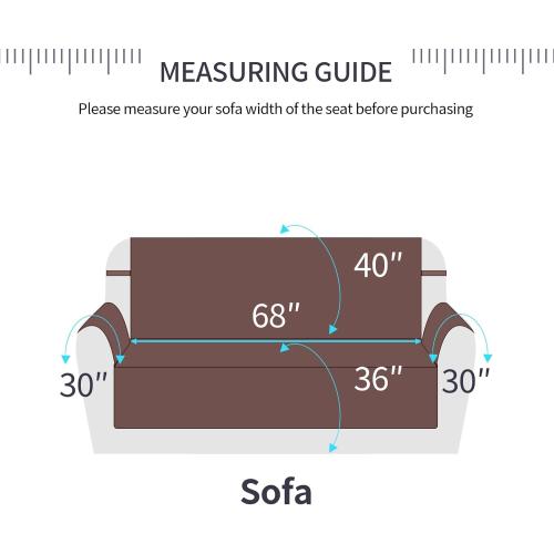 Home Reversible Couch Cover Sofa Cover Washable Furniture Protector Cover with Elastic Straps Water Resistant for Dogs Pet Friendly (68''Sofa,Chocolate/Beige)