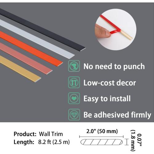 Flexible Molding & Wall Trim | Peel and Stick Design | Ceiling, Floor, Mirror, Corner, Cabinet and Auto Trim, 16.4 ft x 2.0 inch