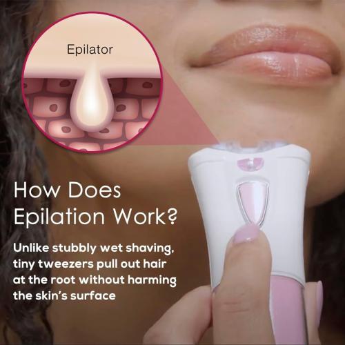 Pink and White Glabrouse Skin Epilator, Glabrous Skin Hair Remover for Face - Look Glamorous with Glabrousskin Hair Removal