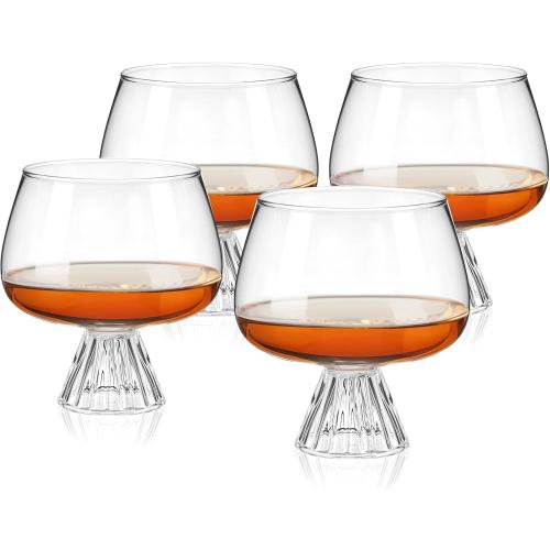 4 Pack Clear BELLAFORTE Goblet Cocktail Glasses, Brandy Glass, Cognac Cups | Set of 4 | 19 oz, Modern Clear Glassware for Gin Tonic, Aperol Spritz, Premium Borosilicate Glass - Idea Gift for Cocktail Lover