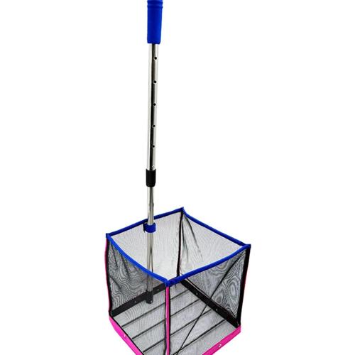 Black Pink and Blue Yiju Pickleball Ball Retriever Gatherer Balls Pick up Tool Telescopic Rod Large Capacity Pickleball Ball Collector