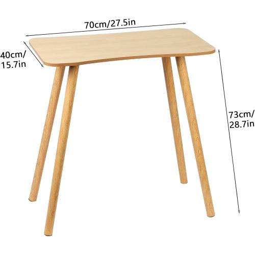 Computer Desk 29 Inch High Writing Study Work Table Office Desk Ergonomic Design Modern Home Office Study Desk, Student Small Writing Table, with Solid Legs, Spacious Desktop Wooden Color