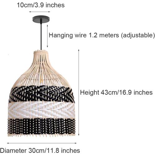Rattan Farmhouse Chandelier Light Fixtures, Boho Large Pendant Light,Hand Woven Chandeliers,Rustic Chandeliers Hanging Light Fixtures,for Kitchen Island,Dining