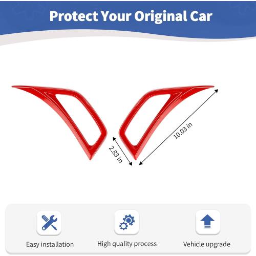 RT-TCZ for Jeep JL Side Fender Vent Decal Trim Cover for Jeep Wrangler JL JLU 2018-Present for Gladiator JT 2020-Present Red Exterior Accessories 2pcs